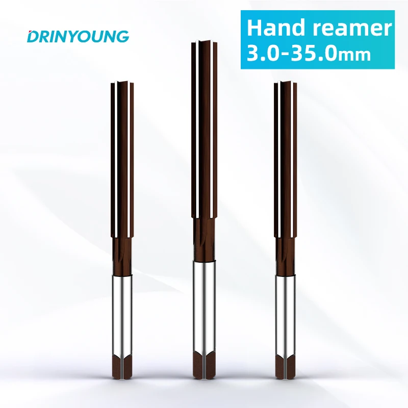 DRINYOUNG Hand Reamer Set 3/4/5/6/7/8/9/10 Precision H7 9SiCr Straight-Shank Manual-purpose Tools HSS CNC Chuck Milling Cutter hand reamer,hss reamer,steel reamer tools,cobalt reamer,carbide reamer