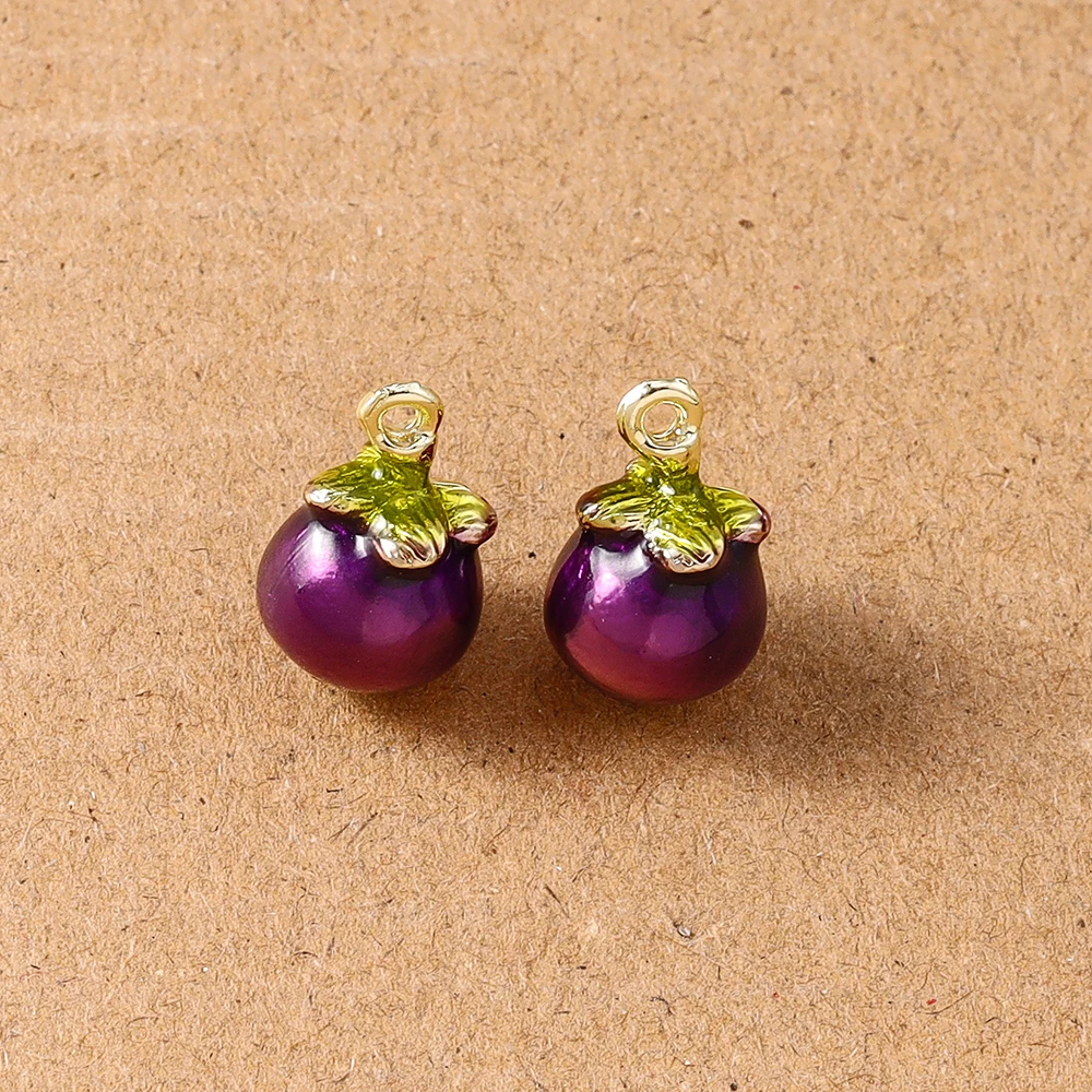 Alloy Fruit Charm Set: Apple, Banana, Grape & Strawberry Pendants for DIY Jewelry Accessories