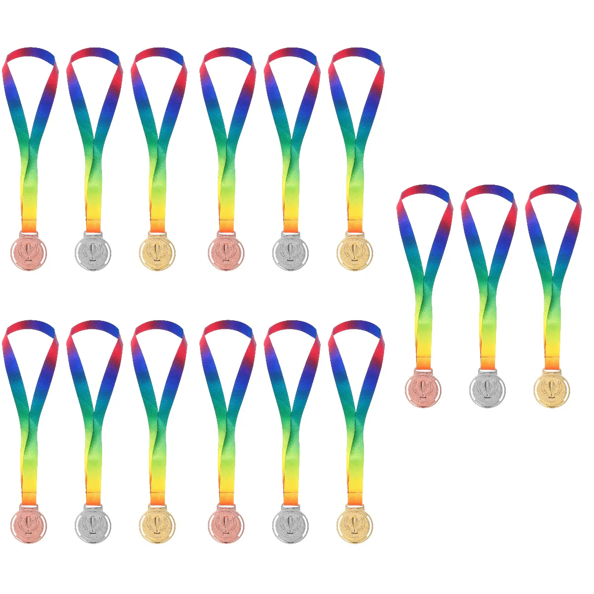 

15 Pcs Trophy Medal Competition Running Medals Sports Ribbon Reward Race Metal Award