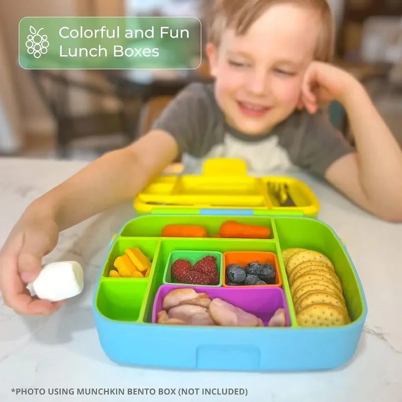 1/3/6PCS Reusable Silicone Lunch Divider Microwaveable Dish Cup Bento Box Insert for Kids Salad Dressing Sauce Container Use