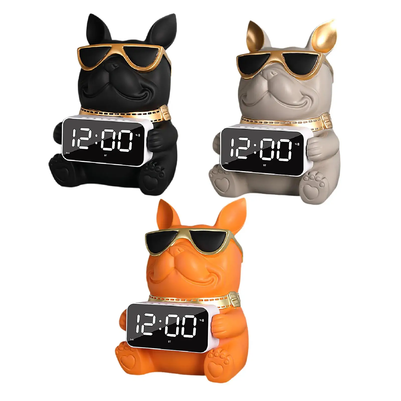 

Digital Alarm Clock Home Puppy Tissue Box Cover Desk Speaker for Toilet Paper Office NightStand Dining Table Vanity Countertop