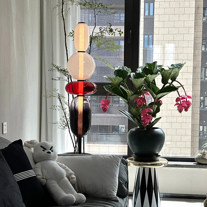 Italian Colored Glass LED Floor Lamp 12