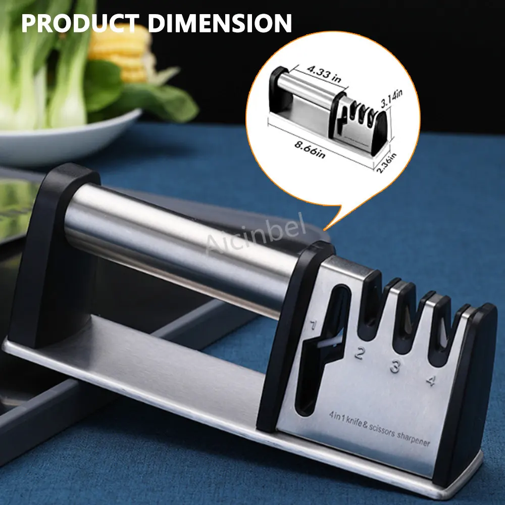Knife Sharpeners, 4 in 1 Kitchen Blade and Scissors Sharpening Tool,  Powerful Professional Chef's Kitchen Knife Accessories, Man - AliExpress