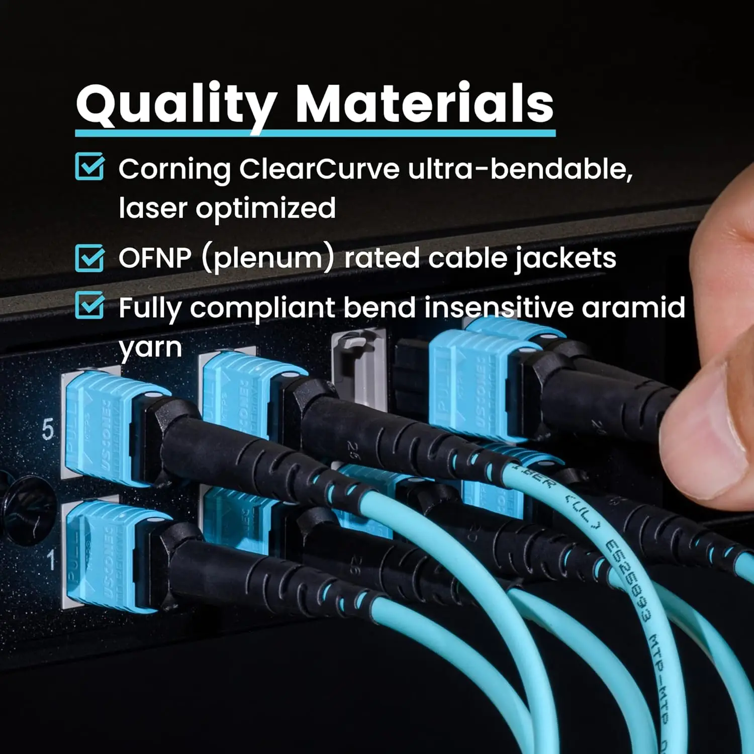 MPO Cable 8 Fiber Female to Female MPO-MPO Multi-Mode Type B OM3 Fiber Optical Patch Cord