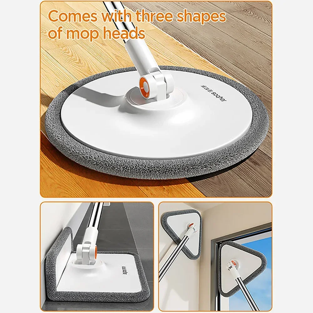 Joybos Clean Dirty Separation 360 Spin Mop Bucket Set and Wringer with Three Types Mop Heads mops clean floor