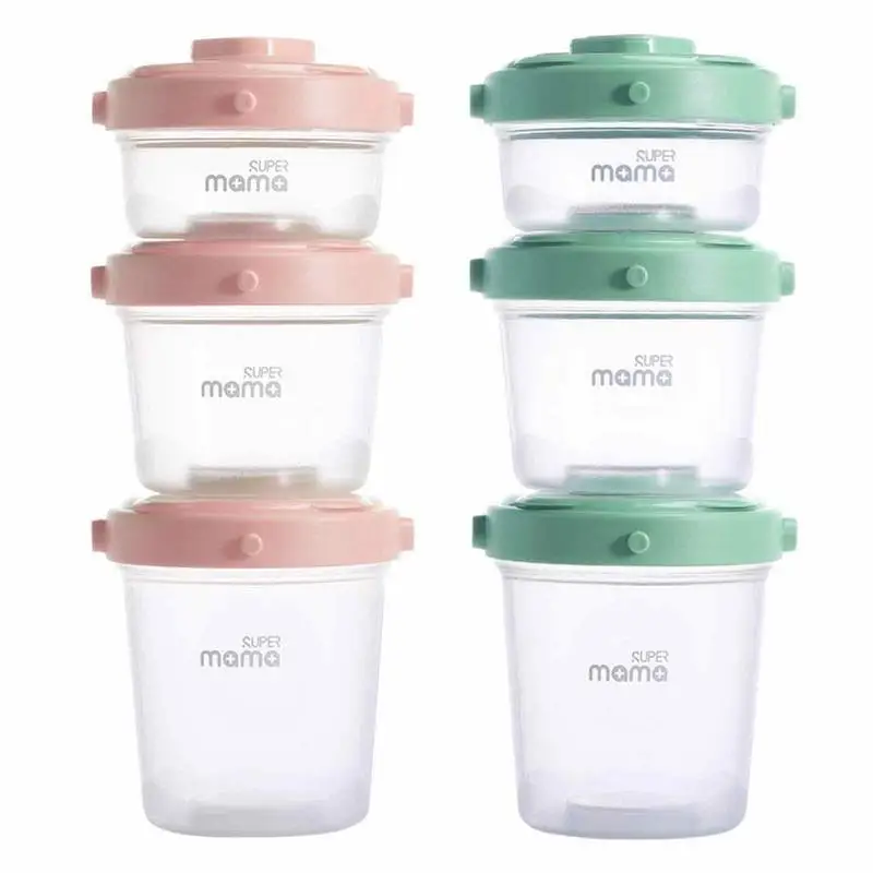 Baby Food Storage Containers 3pcs Stackable Set With Lid Reusable Food Container Freezer Microwave Dishwasher Infant Storage Box
