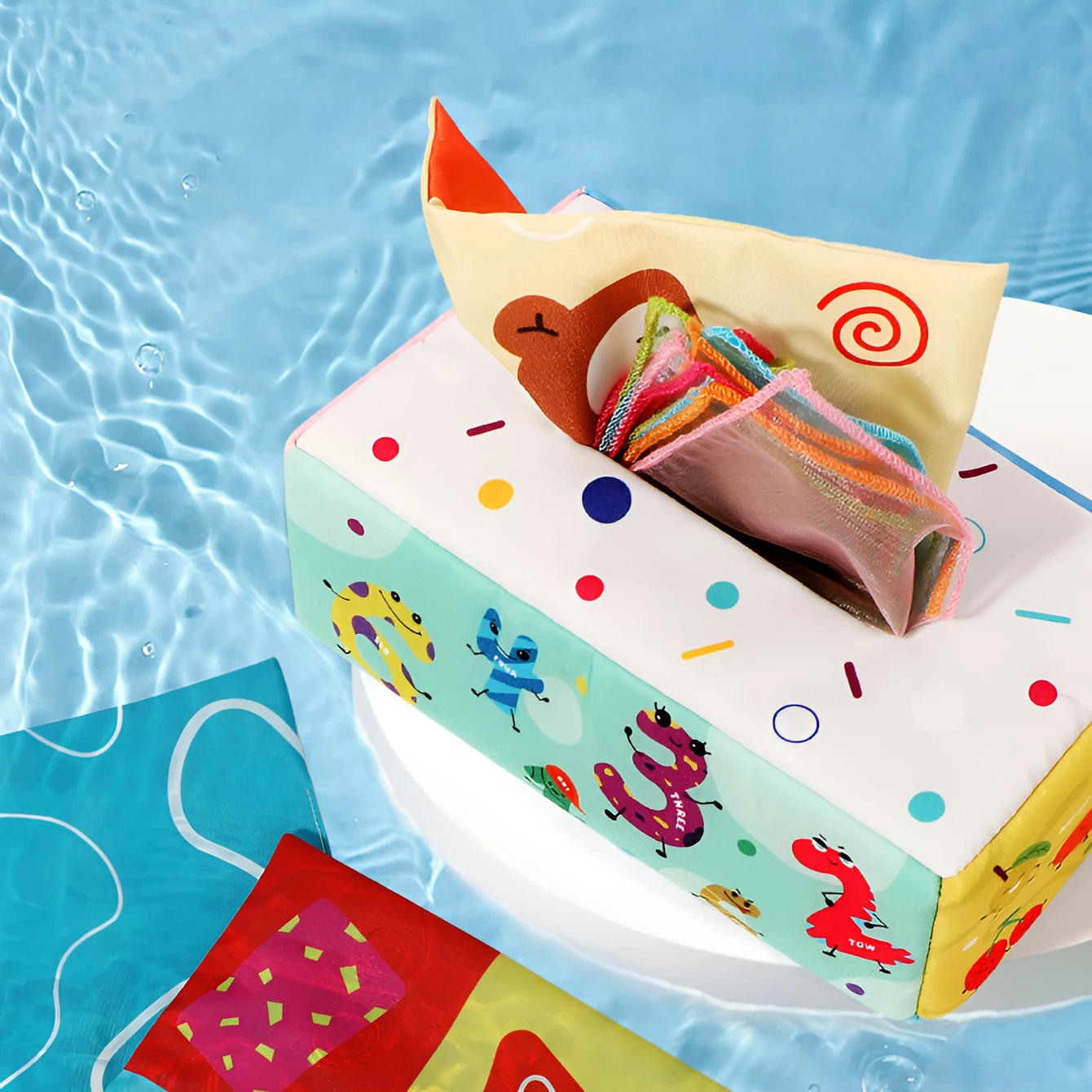 Tissue Box Toy Fun Cartoon Unbreakable Cloth Book Ring Paper