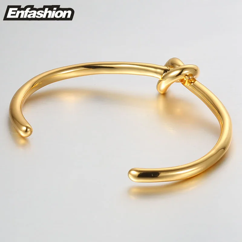 Knot Cuff Bracelets Gold Color Manchette Bangle Bracelet for Women Armband Fashion Jewelry Pulseiras B4286