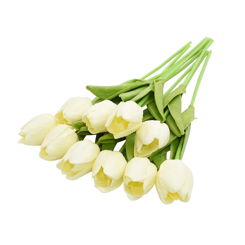 Elegant Tulip Artificial Bouquet - Realistic Faux Flowers for Wedding and Home Decor (Set of 10)