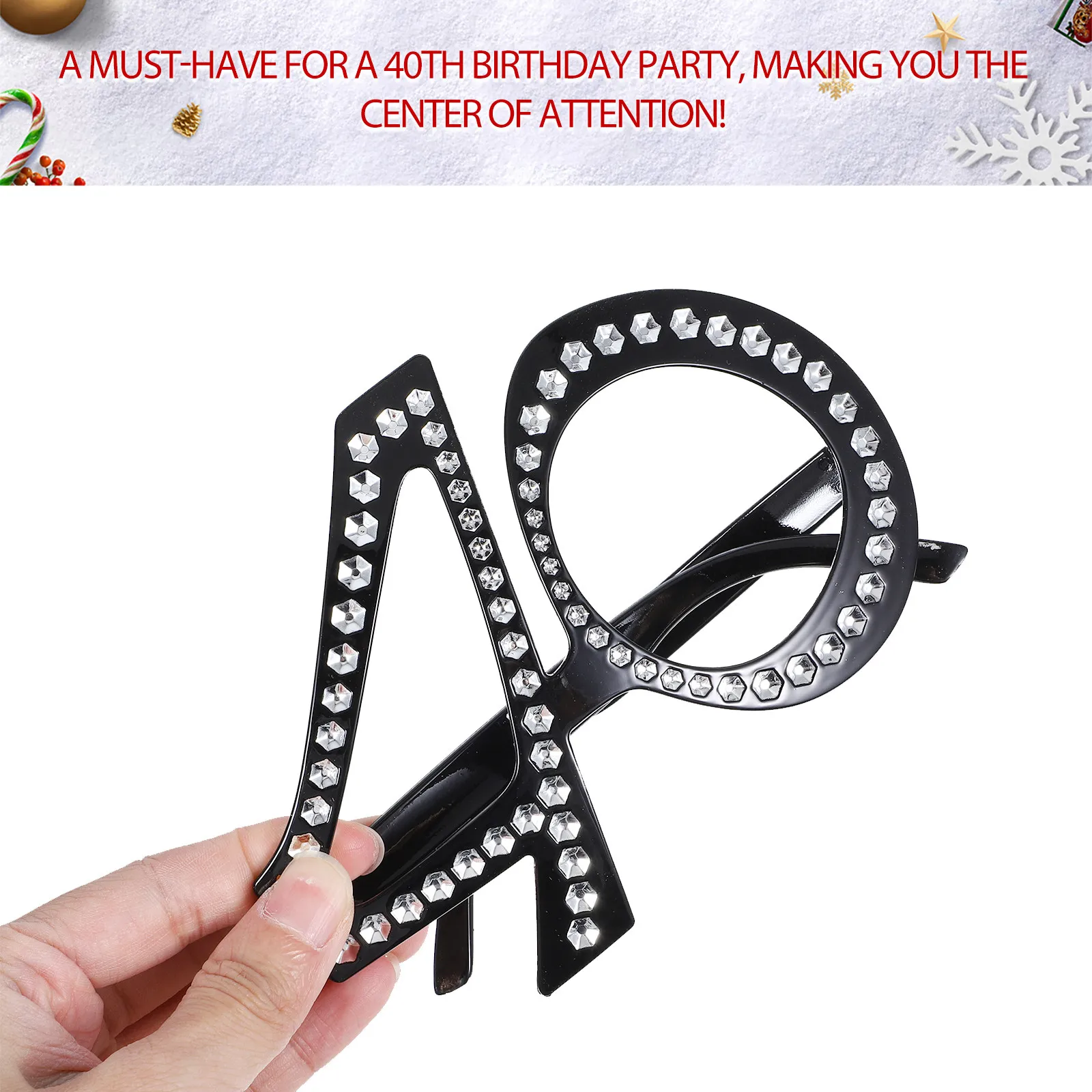 40번째 생일 안경 숫자 파티 사진 부스 소품 가볍고 휴대 가능한 생일 안경 장식 안경 사진 소품