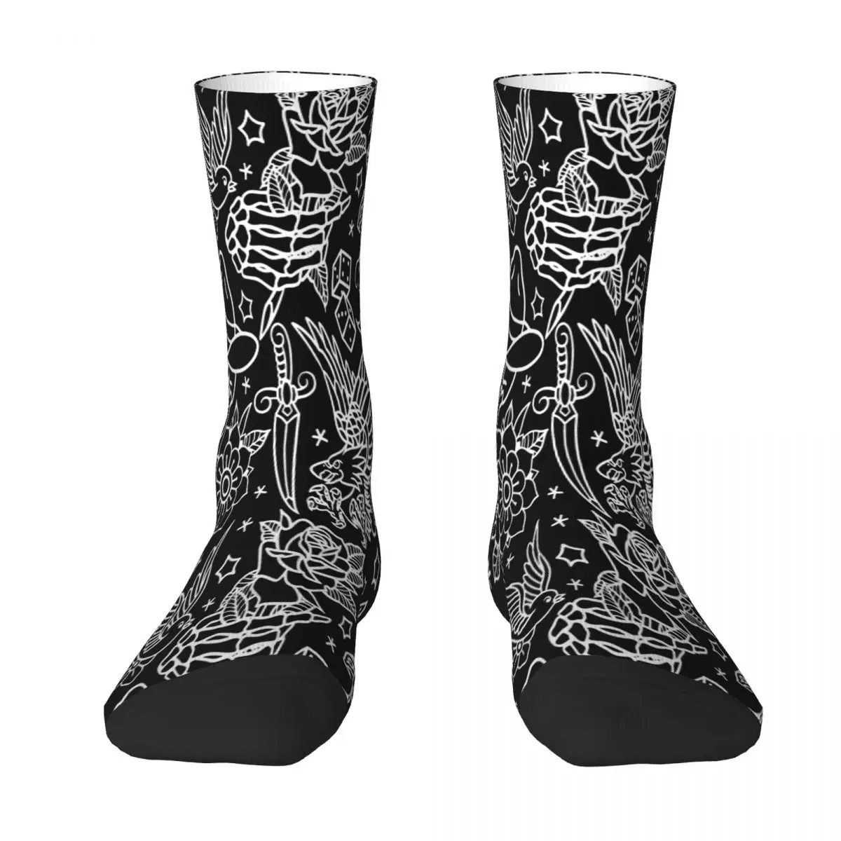 

American Traditional Flash Pri Tattoo Sock Socks Men Women Polyester Stockings Customizable Funny