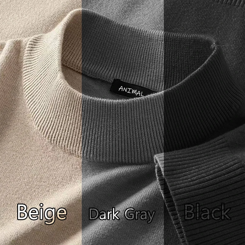 Animal Game 3 Pack Mens Mock Neck Casual Sweater Half Turtleneck Pullovers Sweaters Knitwear Men's Cold Blouse Spring Outwear