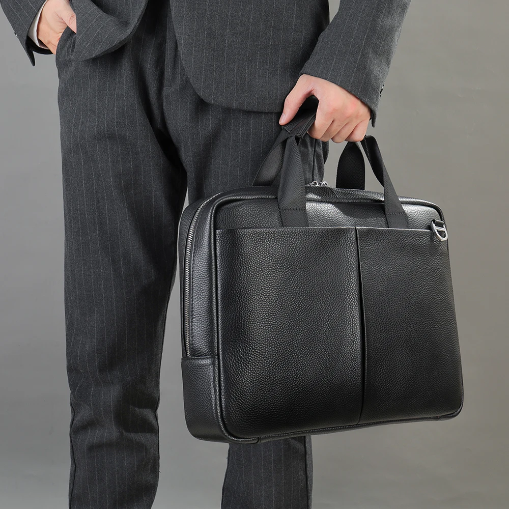 Bag Men's Briefcase/genuine Leather Laptop Bag Leather Office Bags For Men  Briefcase Laptop Business Tote For Document 8920