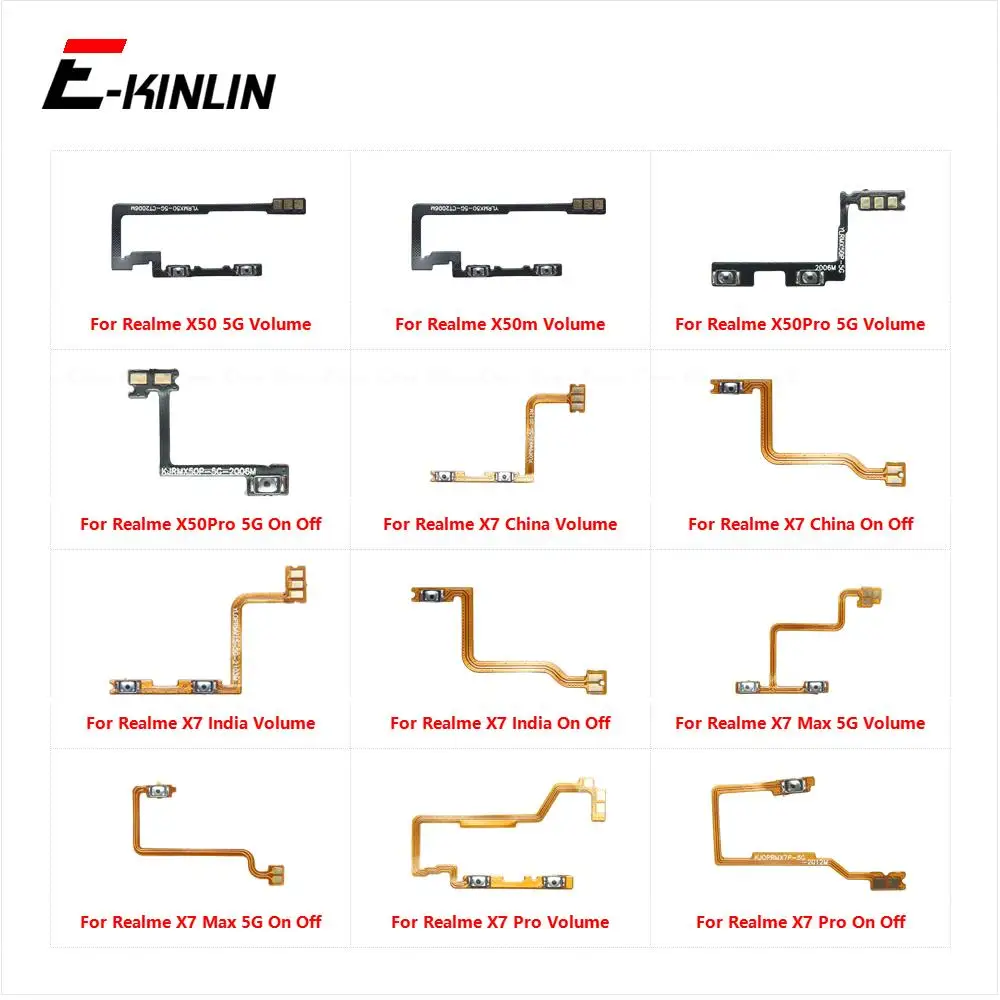 

Power On Off Button Volume Switch Key Control Flex Cable Replacement Parts For OPPO Realme X50 X50m X7 Pro Max 5G