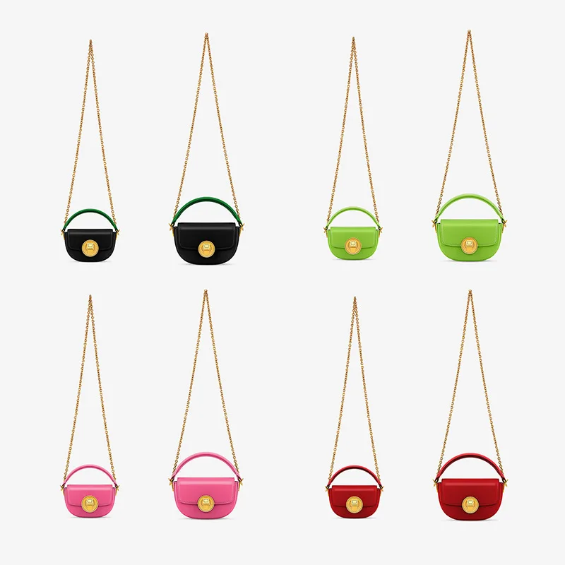 Maxdutti 2023 Autumn Retro Contrasting Color Chain Handbag Single Shoulder Crossbody Bag For Women