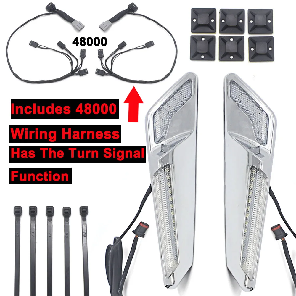 Motorcycle Front Brake Fork Mounted NAV LED Lights in Chrome or Black For Honda Goldwing GL1800 F6B -UP motorcycle led lights motorcycle accessories