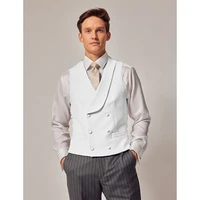 Double Breasted Men's Vest for Wedding Party Dress Vest Man Formal Shawl Lapel Gentleman Vests for Grooms Suits Waistcoat Male 2