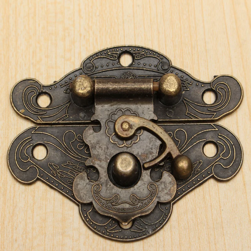 1/2/4pcs Cabinet Box Latch Hasp Antique Retro Latch Vintage Decorative Wooden Jewelry Box Hasp Pad Chest Lock With Screws 4 Size Cabinet Door Lock Door Lock Buckle Drawer Lock