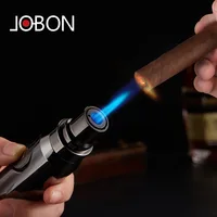 JOBON Windproof Butane Gas Lighter Bullet Metal Turbo Jet Igniter BBQ Airbrush Flame Straight Fire Blue Flame Cigar Lighter 2