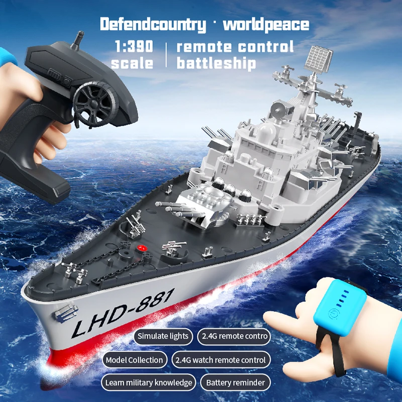 Remote Control Warship RC Military Battleship 1:390 Scale for