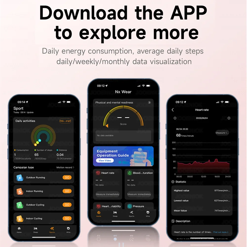 New Sports Waterproof Smart Band Bracelet Gesture Control Heart Rate Blood Oxygen Sleep Monitor Pedometer Screen Smartwatch 2026