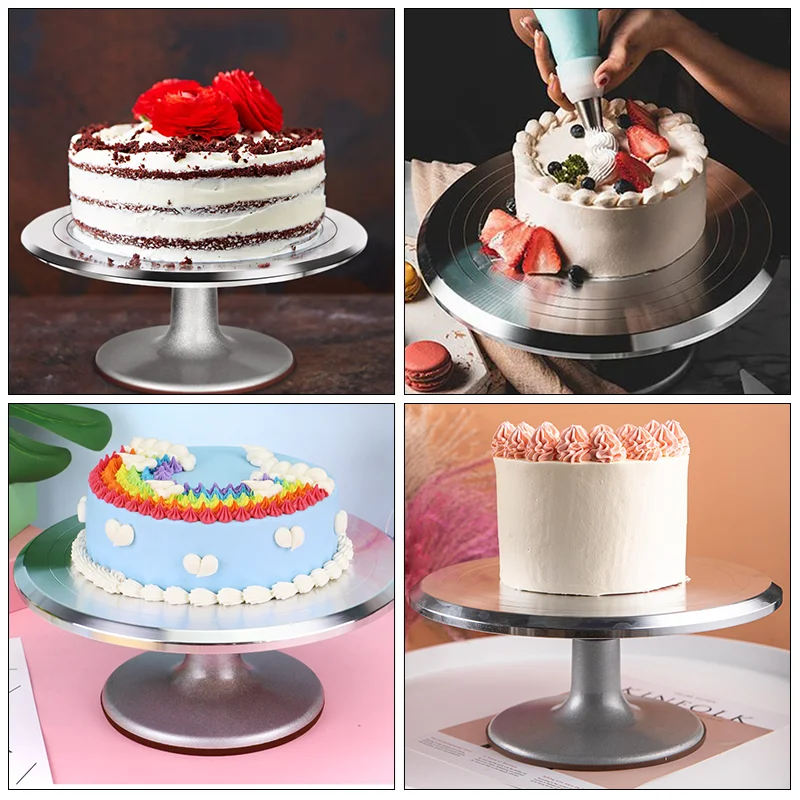 Cake Turntable Aluminum alloy 8 10 12 inch Baking tool mounted cream cake table Turntable Rotating table stand base turn Decorating