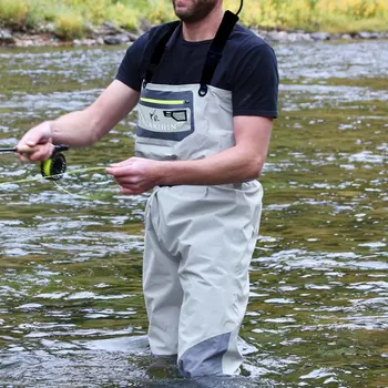Men's Ultralight Convertible Waders Waterproof Breathable Chest Waist Stockingfoot Wading Pants Clothing for Fly Fishing Hunting 1