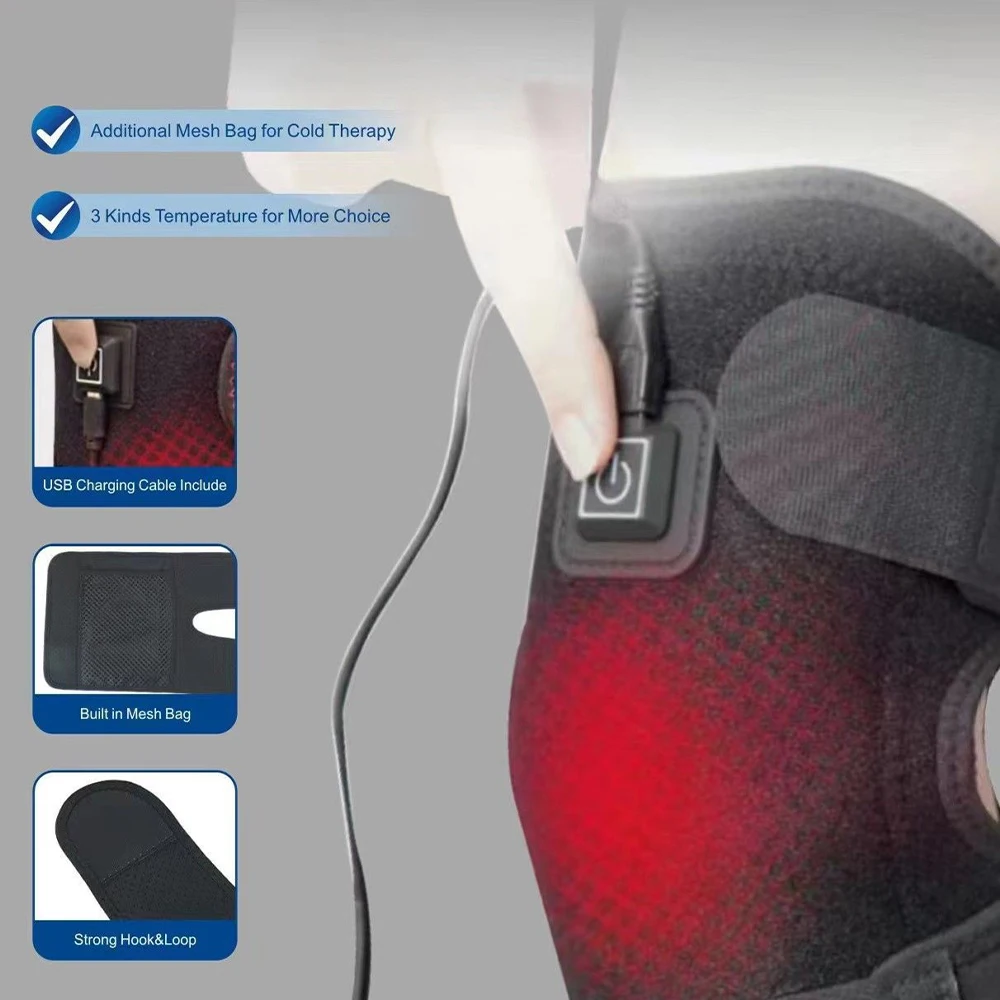 Electric Knee Massager Heating Shoulder Brace Knee Support Strap Hot Compress Leg Braces Pads Elbow Massages Protectors Relax
