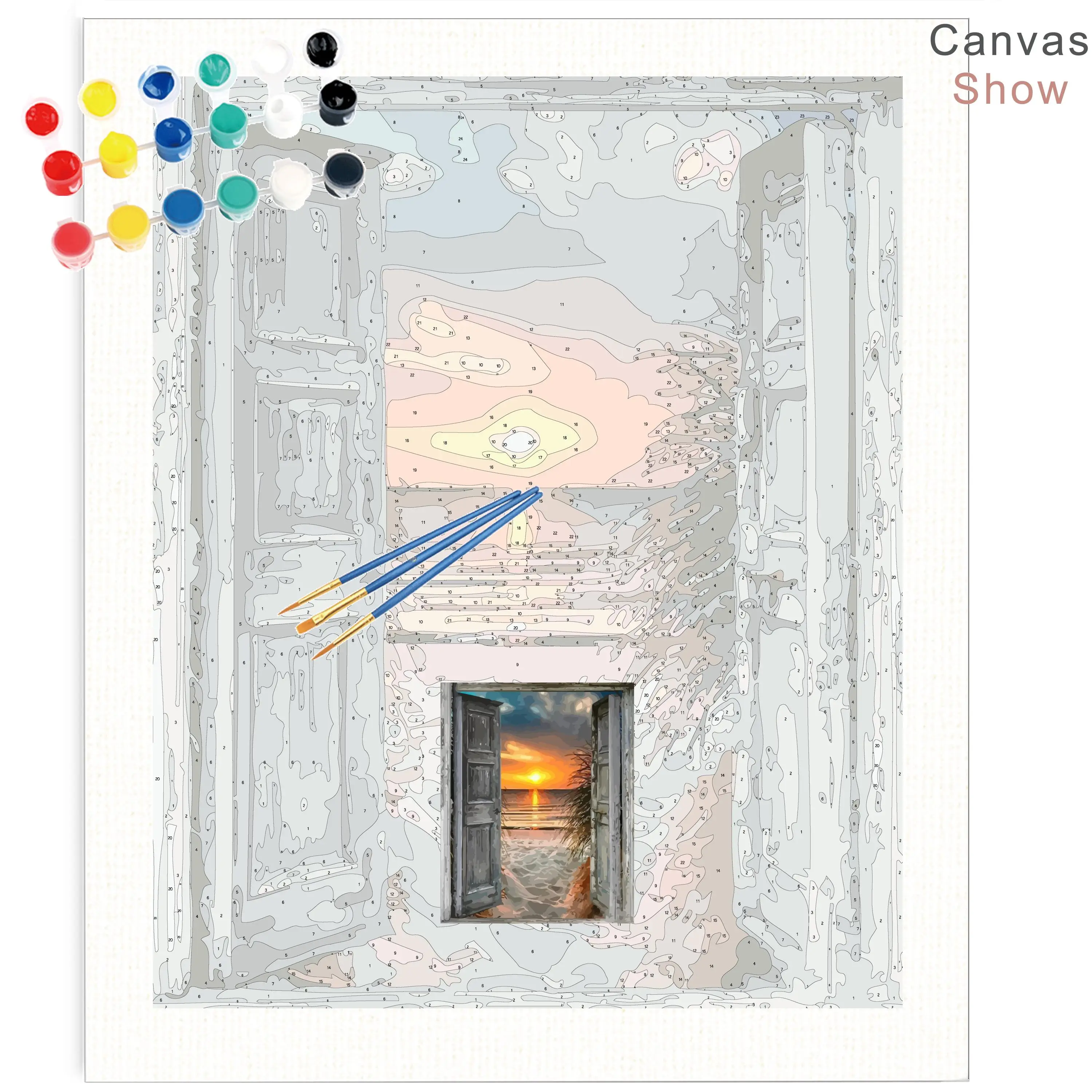 Acrylic Diy Painting By Numbers Beach Seascape Acrylic Paint On Canvas Draw Coloring By Numbers For Diy Gift CHENISTORY painting by numbers kits painting by numbers