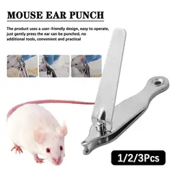 1/2/3PCS Professional Rodent Pet Mouse Rat Hole Punch Lab Experimental Ear Punch 2mm Stainless Steel Hamster Marking Supplies