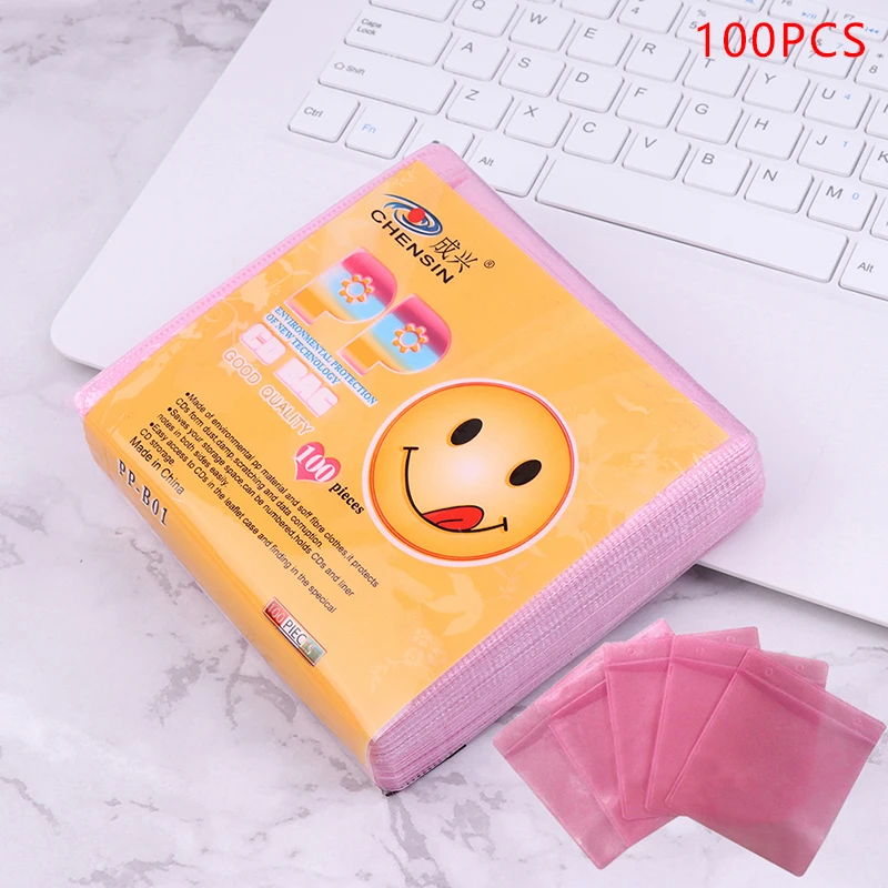 CD DVD Storage Bag CD DVD Storage Case 100PCS CD DVD Double Sided Cover Storage Case Plastic Bag Sleeve Envelope Provide Storage Protection For CD And DVD Disc Folder