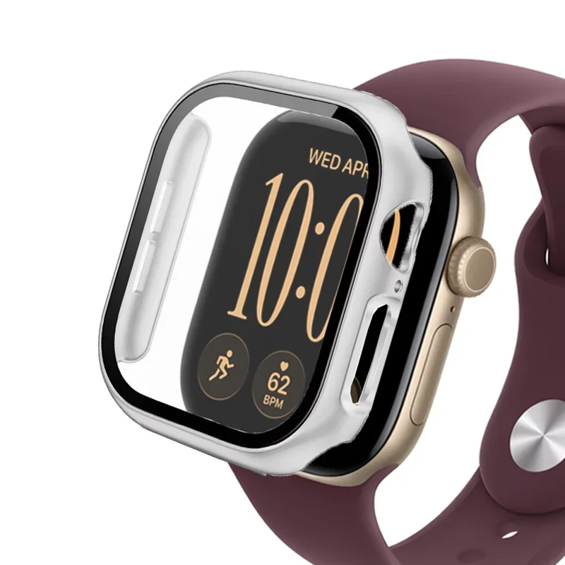 Enhanced PC Full Cover Watch Case with Tempered Glass Screen Protector, Anti‑Scratch Shell