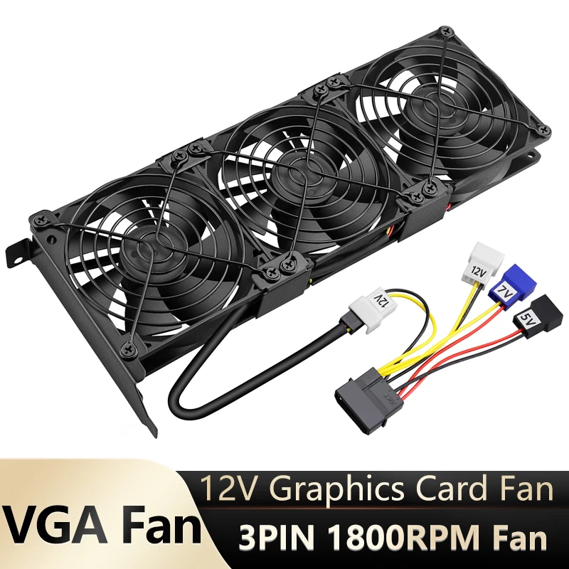 Gdstime-ultra-quiet Cpu Cooler Ventilador Triplo 92 mm Dissipador de Calor Chassis para Computador Desktop Pci Graphics Card Cooler 9cm