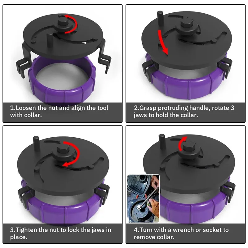 Multifunction Adjustable Car Fuel Tank Lid Wrench Tool Remove Oil Cover