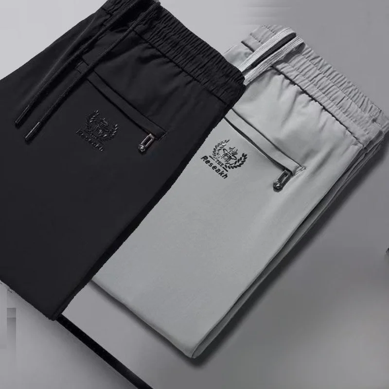 Light gray + black real ice silk quick-drying and high elasticity 2 pieces 2