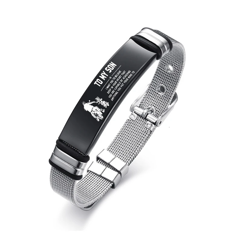 Stainless Steel Bracelet Personalized Bangle Slide Mesh Men