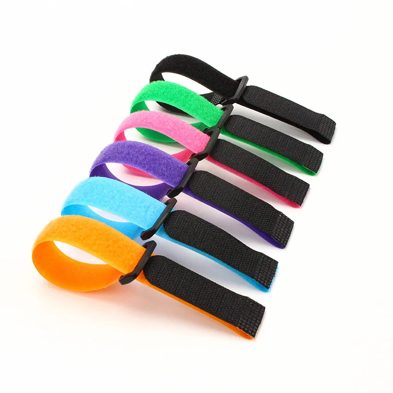 Nylon Cable Ties Reverse Buckle Strap Reusable Self Adhesive Tape Fastener Hook Loop Fixed Strap Sticky 10Pcs 30cm long nylon cable ties