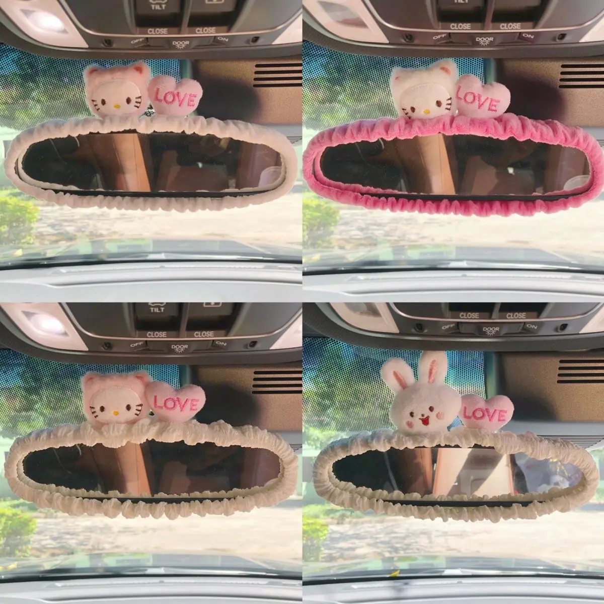 Car Rearview Mirror Hanging Accessories Cat Rabbit Cartoon Figure