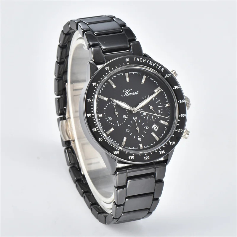 Ceramics Watch Chronoscope Quartz Watch Multi Function Watch With Tachymeter