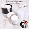 Cotton Round Pad Holder Powder Puff Storage Box Home Cotton Swab Box Makeup Organizer Dustproof Portable Durable Bathroom Jar 3