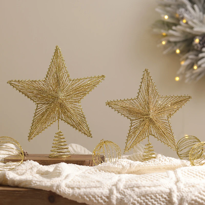Description Picture 5 of itemFive-Pointed Star Christmas Tree Topper Pendant Christmas Decorations For Home Christmas Tree New Year hanging Ornaments