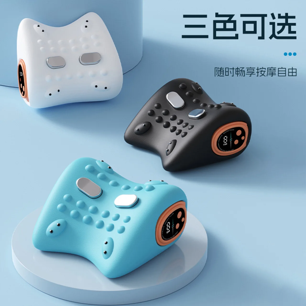 Electric Heating Cervical Traction Neck Massage Pillow Back Neck Spine EMS Muscle Relaxation Massager Shoulder Hot Compress