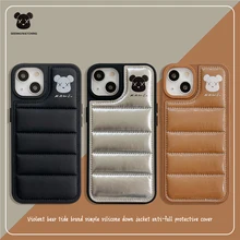 

Fashion XX Bear Down Coat Cover for iPhone 11 12 13 Pro X XR XS Max Mini Shockproof Phone Case iPhone 11 Case