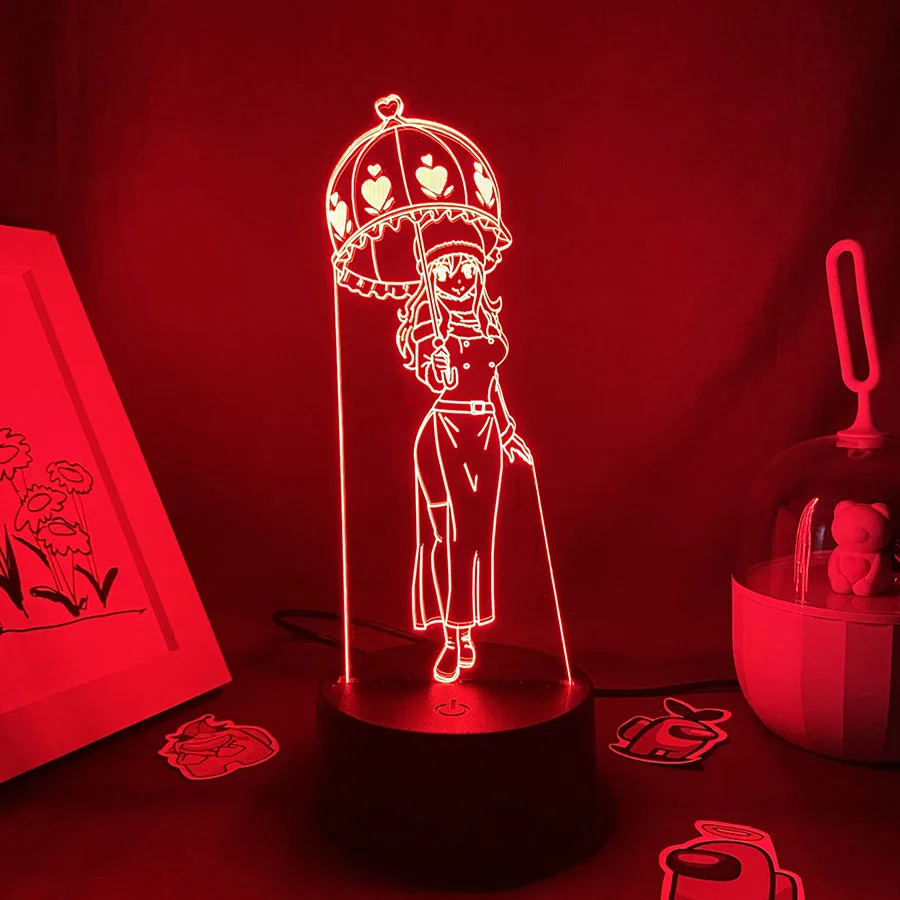 

Anime Fairy Tail Figure Juvia Lockser 3D LED Night Lights Colorful Gift Bedroom Table Desk Decor Manga Fairy Tail Neon Lava Lamp