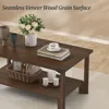 Walnut Coffee Table,Mid Century Modern 39" Rectangle Dark Walnut Coffee Table with Storage Shelves Wooden Accent Center Tea Tabl 5