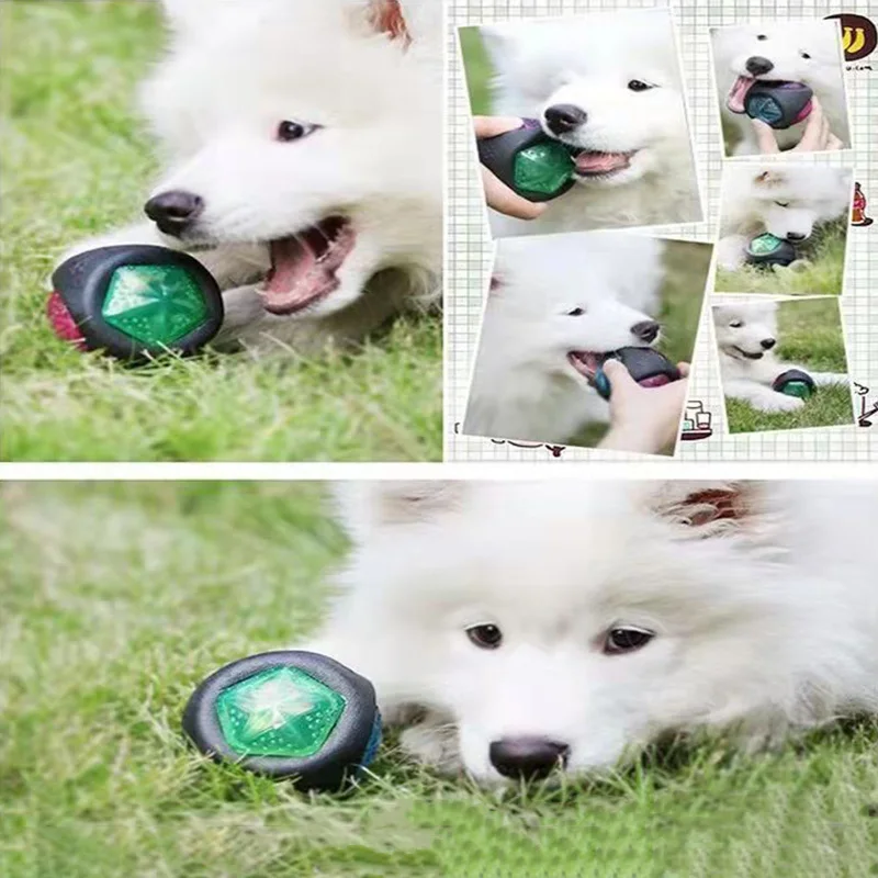 Interactive Pet Dog Toys Funny Dog Light up Ball Puppy Bouncy Balls Bite-resistant Pet Glowing Toys for Dogs Pet Supplies 3