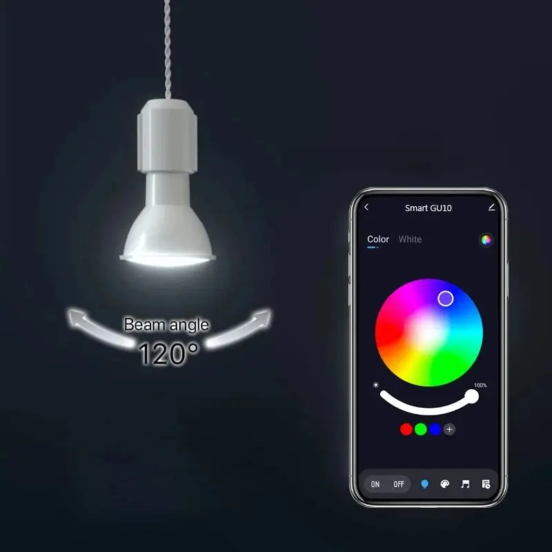 GU10 LED Bulb Dimmable RGB Colour Changing Smart Bulb 220V 5W Bluetooth Smart Life APP Control Room Home Smart Led Bulb