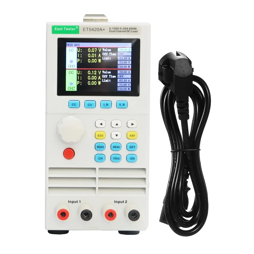 

Et5420A+ 400w 150V 20A Battery Tester Dual-Channel Adjustable Programmable Dc Electronic Battery Load Tester 2.8 Tft Screen