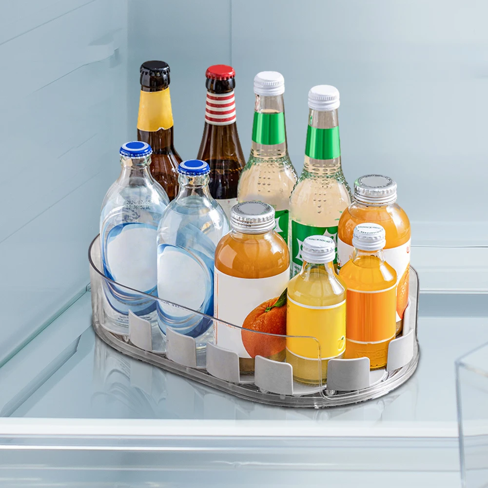 Kitchen Bottle Storage Rack for Bathroom Cabinet FridgeVanity(White transparent)