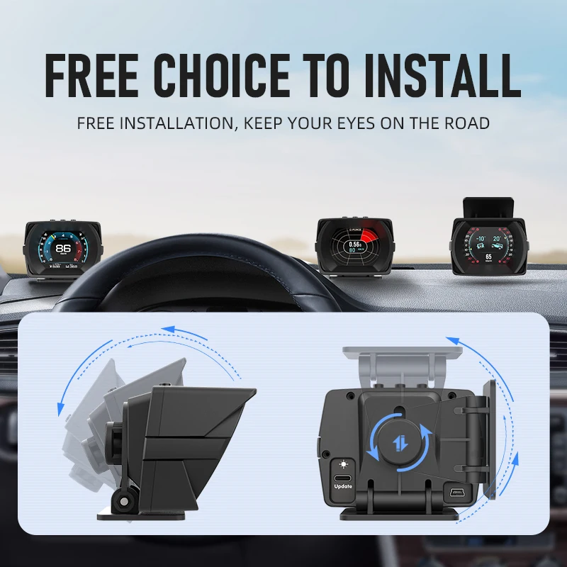 OBD GPS ӵ HUD  ÷, ͺ  µ,  µ, ǵ ̽ Ŭ LCD , A450, ֽ